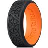 King Will Fedi nuziali in silicone per uomini e donne, interno sottile con motivo a cuore, anello di fidanzamento in gomma nero/blu/blu menta/grigio, larghezza 8 mm, spessore 2,2 mm, X 1/2, Silicone