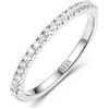 Diamday Anelli Donna Argento 925 Anello Half Eternity Fedi Nuziali Zirconia Cubica Promessa Fidanzamento Pollice Impilamento Anello in Argento per Donne Uomini Gioielli Regali Oro Argento