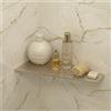 Eviso Mensola Doccia Angolare a Trapezio, Acciaio Inox AISI 304 Bianco Opaco, Montaggio nelle Fughe Senza Fori, Portaoggetti Doccia Antiruggine ed Elegante per Bagno Moderno, Spessore 1,5 mm