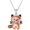HARMONY BOLA Collana con ciondolo a forma di panda rossa in argento Sterling con ciondolo a forma di panda rossa per ragazze, Argento sterling, Nessuna pietra preziosa