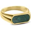 Arkai by Trendhim Anello da uomo | Anello con sigillo Orisun con giada africana in tono oro in acciaio inox | Design danese | Gioielli da uomo espressivi per tutti i giorni e le occasioni, colore oro