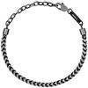 Breil, Collezione Ted Ext, Bracciale Uomo in Acciaio Lucido Bicolor Nero e Silver, Catena Intrecciata, Chiusura Regolabile, Lunghezza fino a 22 cm, Idea Regalo Uomo