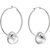 Breil, Collezione B Rock, Orecchini Donna, Hoop in Acciaio Lucido con Elemento Ovale Fluido e Removibile, Diametro 45 mm, Elemento 19×18 mm, Idea Regalo Donna
