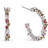 SINGULARU - Orecchini Cerchio Estellar Colors. Argento Sterling con Finitura Placcata Oro 18Kt o Rodio e Zirconi. Chiusura a Pressione. Gioielli per Donna