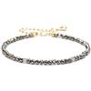 WDSBZNB Bracciale con Pietre Bracciale a Catena Delicato in pirite da 3 mm for Donna, Pietra Portafortuna, Cristallo for la Mamma, Gioielli energetici in Rame Placcato Oro 14k, 2 Pezzi(Green)