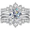aomoso Anello Donna, Moissanite Anello, Anello Argento 925 Donna Certificato GRA, Anello Fidanzamento Donna, Purezza D+VVS1, Lusso Anelli Donna Ideale Per Fidanzamento, Matrimoni, Coppie, Mamme
