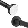 Kongming Bastone Tenda a Pressione Estensibile 48-133cm Senza Forare Asta Telescopica in Acciaio Inox Bastone Tenda Doccia Nero Antiscivolo & Mai Rustico per Finestra, Armadio, Porta