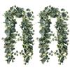 Guyode 2 Pezzi Ghirlanda di Eucalipto Artificiale, 180cm Vite di Eucalipto Piante Artificiali Sospesa Verde Ghirlande Decorative Ghirlanda Artificiale, per Sfondo Decorazione Matrimonio Centrotavola