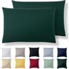 Alreya Set di 2 Federe in 100% jersey di cotone con chiusura lampo - 50 x 70 cm - Verde Foresta - Federa Cuscino, Copricuscino Divano, Federa super morbida 50x70