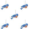 BHFZIAP Set di 5 uccellini in feltro, decorazione per la casa, decorazione da appendere, per anniversario di matrimonio, festival, blu, 8,5 x 4 cm