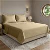 HABITA 33 HOME Set Lenzuola matrimoniali e Singole in Microfibra (Beige, Matrimoniale)