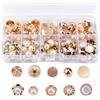 Dhisperares 100 Pezzi Bottoni Gioiello Cucendo Oro, Perla Artificiale Bottoni Retro