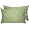 Lirex Federe Confezione da 2, 300 Fili 100% Cotone Traspiranti e Morbide Copricalcino, 40 x 80 cm, Verde