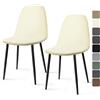 BalladHome Coprisedie con Schienale 2 Pezzi Elasticizzato Coprisedia in Spandex Fodere Coprisedia per Sala da Pranzo Lavabile Moderno Fodere per Sedia da Soggiorno Cucina Hotel (Giallo Panna, 2 Pezzi)-KC