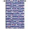ggaimwf Finestra Tende Nautiche Ancora Bussola Timone Conchiglie Strisce blu scuro Marina Tende per tende per soggiorno Camera da letto Tenda divisoria Linguetta posteriore 107x160cm 1 Pannello