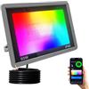 JBdusn 50W Faretto LED RGB Esterno Proiettore, Smart RGBCW Proiettori Colorato con Controllo APP Bluetooth/Wifi, Luci per feste dimmerabili che cambiano colore per Disco Party Halloween Stage Lights
