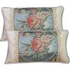 MiGuoLeyu Federe Cuscini Divano 30x50 cm 2 Pezzi Jacquard Vintage Floreale per Camera e Salotto - Antipiega Traspiranti