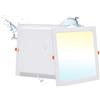 Grebeam 1x Faretti LED da Incasso per Cartongesso Quadrato 36W 3CCT Foro 253-263mm
