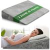 WELL B4 Cuscino antireflusso adulto da Lettura con Memory Foam [con 2 zone di distensione] sollevatore ergonomico, a cuneo per letto, divano per gambe e Schiena, cuscino reflusso gastroesofageo