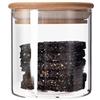 Stgbcst Barattoli in vetro con coperchio in bambù, ermetici, per pasta e cereali, per spaghetti, pasta, pasta, farina, chicchi di caffè (8 x 8 cm)