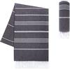 LAYNENBURG telo mare premium con frange annodate a mano - 100% cotone Telo fouta hammam XXL 100x200 cm - OEKO-TEX 100 - telo hamam grande - asciugamano sauna e pestemal (Blu navy)