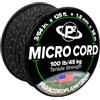 Paracord Planet Micro Paracord - Filo intrecciato sottile per lavori artigianali, pesca e progetti fai da te, in bobine da 38 m, nero riflettente