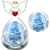 DASIAUTOEM Rose Eterne, Regalo per Donne, con Rosa Forever Rose in Angelo in Vetro, Decorazione Floreale Fatta a Mano, Regalo per Moglie Fidanzata Mamma, San Valentine, Matrimonio, Compleanno