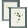 YoHyien Set di 2 Cornici Foto Vintage 20x25 cm, Cornici Portafoto Shabby Chic da Parete e Tavola, Quadro Portafoto Decorative da Appendere Al Muro, Orizzontale e Verticale (Verde, 20 x 25 cm)