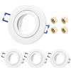 KYOTECH Cornice Faretti da Incasso, Set da 4 230 V, impermeabili, IP44, colore Bianco, montaggio LED, rotondi, incasso 68 mm,Portalampada GU10, lampadine LED o alogena