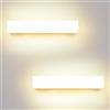 ledmo 2 Pezzi Applique da Parete LED 10W 3000K Bianco IP54 Interno Esterno | Luce diffusa su tutti i lati, design sottile da 30 cm e posa verticale/orizzontale; ideale per salotto, camera e corridoio.