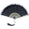 HNJUSR Ventaglio pieghevole da sposa in pizzo Nero, ventagli matrimonio fatto a mano, Ventagli Matrimonio,Gadget Matrimonio,Ventagli Matrimonio Personalizzati,Ventaglio Giapponese,Ventaglio Cerimonia