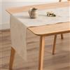 GAMUSI Runner da tavolo Natale Jacquard Filo Dorato Tavolo da pranzo Cucina Decorazione natalizia 45x135 cm Colore Beige/Oro