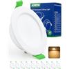 HOMEOW Faretti LED da Incasso per Cartongesso Foro 68mm - 80mm 5W 400LM | 2700K Luce Caldo Faretti LED Soffitto Incasso Cartongesso 220V IP44 per Bagno Cucina, Diametro 87mm, Set di 10
