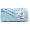WAVVE Coperta Plaid Pile di Flanella 260gsm - 150x200 cm, Blu Chiaro/Azzurro - Coperta Pelosa 200x150 - Divano/Letto Singolo/Matrimoniale, Copridivano di Microfibra Calda e Morbida