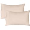 Lirex 2 Federe 50 x 75 cm, 100% Cotone Raso, Traspirante, Rinfrescante, Morbido per un Sonno di Qualità,Certificate Oeko-Tex, Federe con Chiusura A Busta, Cachi Chiaro