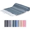 MEBY Telo da sauna XXL (100 x 200 cm), telo mare, asciugamano turco, asciugamano da hammam, asciugamano 100% cotone (blu petrolio), P2024