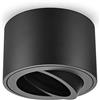 URing LED Faretto da Soffitto, Orientabili, Ø80x50mm, Faretti Soffitto in Alluminio, Nero, Faretti Led Soffitto per moduli LED da 50 mm, Rotondo, Nessuna lampadina