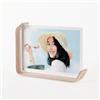Jilskl Cornice Doppia, Cornice Rustica a Doppio Vetro, Cornice Foto a Doppia Faccia, 14 x 21 cm, Base Unica a Forma Di L con Foglio Permeabile Aggreko (Orizzontale + Verticale), Colore Naturale