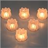 YoHyien Set di 6 Portacandele in Vetro per Candeline, Portalumini Tulipano per Centrotavola, Porta Tealight in Vetro per Natale, Matrimonio, Festa di Compleanno, Decorazione per la Casa (Satinato)