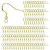 MengH-SHOP Ganci per orecchini, 100 pezzi, ganci per orecchio, in argento Sterling 925, con sfera a molla, per fai da te, fabbricazione di gioielli 14 K placcati oro