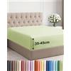 CGK Unlimited Lenzuolo Angoli 100x200 - Microfibra Tasca 45cm (18) - Verde Salvia Chiaro | Spazzolata, Morbido, Antipiega, Senza Stiratura, Traspirante, Anallergico, Materassi Alti, Topper, Premium, OEKO-TEX