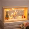 VOSSOT Cornice 3D da Riempire, Cornice Oggetti in Legno 26×6×13 cm, Cornice Fotografica Luminosa LED, Display LED, Shadow Box, Illuminata per Casa, Soggiorno, Esposizione Artistica