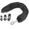 Yojiaco Plug Anale in Acciaio Inossidabile con Plug Anale a Coda di Volpe, Plug Anale a Coda di Volpe Erotico, Sexy Cosplay Fetish Anale Giocattolo Sessuale BDSM Uomini Donne Coppie, Giocattoli Anali (S)