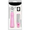 GUTEINTE Kit per Pedicure, Cura dei Piedi, Raschietto per Tallone, Pedicure in Acciaio INOX, Lima per Piedi Scrubber Raspa per Pelle Morta RuvidaRasoio per Calli, incluse 5 Lame di Ricambio (Rosa)