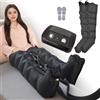 LQJHDM Pressoterapia Gambe e Addome, Macchine Stivali Pressoterapia Professionale Per Casa, 6 Camere Massaggiatore Stivali, 0-30 Min, 30-240 Mmhg Regolabili (Gambe Nere, L)