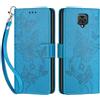 SIENIANLINE Cover per Redmi Note 9 Pro Max custodia portafoglio Blu | 3 scomparti carte, 1 tasca banconote, Chiusura magnetica, Supporto, Pelle PU flip cover per Redmi Note 9S