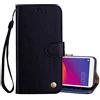 generale compatibile con HUAWEI Y5 (2018)/ HONOR 7S DRA-L01 / DRA-L21 / DRA-L03 / DRA-L23 Custodia COVER case STAND FLIP LIBRO GEL silicone tpu magnetica PORTAFOGLIO eco pelle porta carte (Nero)