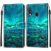 SIENIANLINE Cover per Samsung Galaxy A20e / A10e custodia portafoglio Aurora | Chiusura magnetica, Scomparti carte, Funzione supporto, Pelle PU flip cover per Samsung A20e