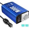 GIANDEL Convertitore di tensione sinusale puro 300 W 12 V DC 230 V AC adattatore auto con doppio USB 4.8 A e presa per tablet, computer portatili, smartphone