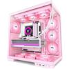HYXN H1 ATX PC Case - Preinstallato con 7 ventole PWM ARGB, doppia camera Mid Tower Case per PC Gaming, con Type-C, può ospitare contemporaneamente 3 radiatori da 360 mm (rosa, H1)